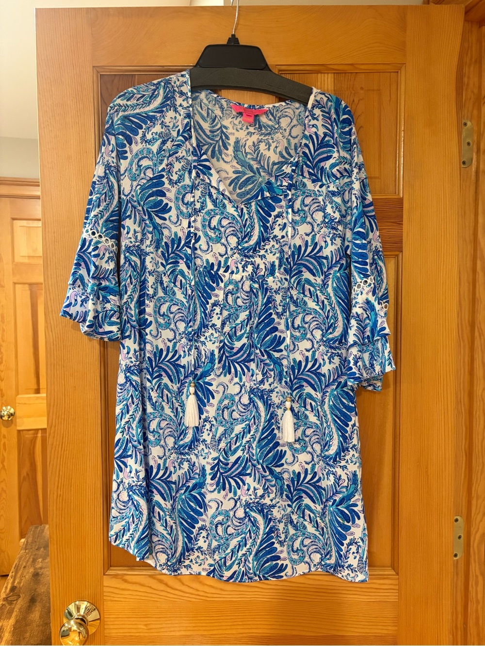 Lilly Pulitzer Blue and White Paisley Tunic Dress